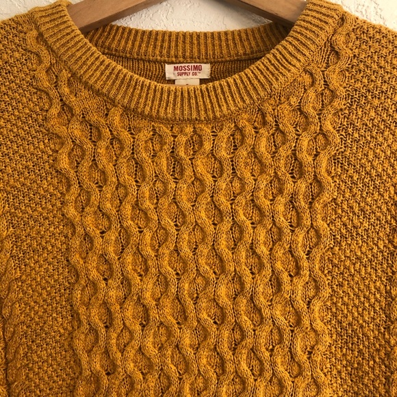 Mossimo Mustard Cable Knit Cropped Sweater - Picture 4 of 12
